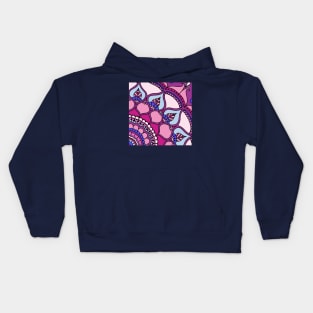 Pink Henna Flower Kids Hoodie